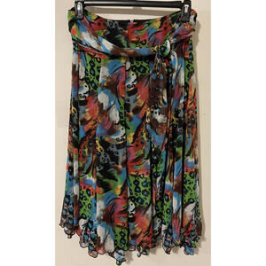 Linea Domani Womens Size 4 Colorful Animal Print Flowy Midi Skirt! A4252